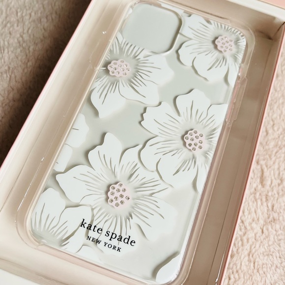 Kate Spade Protective Shell Case for iPhone 11 Pro With Stones Hollyhock Floral - Picture 3 of 7